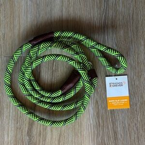 Friends Forever Neon Green Reflective Rope Slip Leash